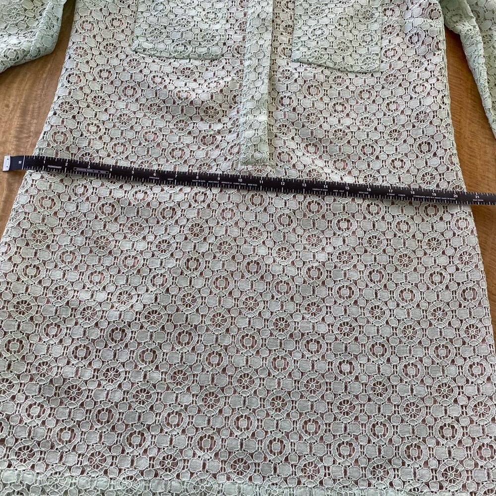 Victoria Beckham Mint Green Lace Long Sleeve Dress large nwot - Picture 7 of 15